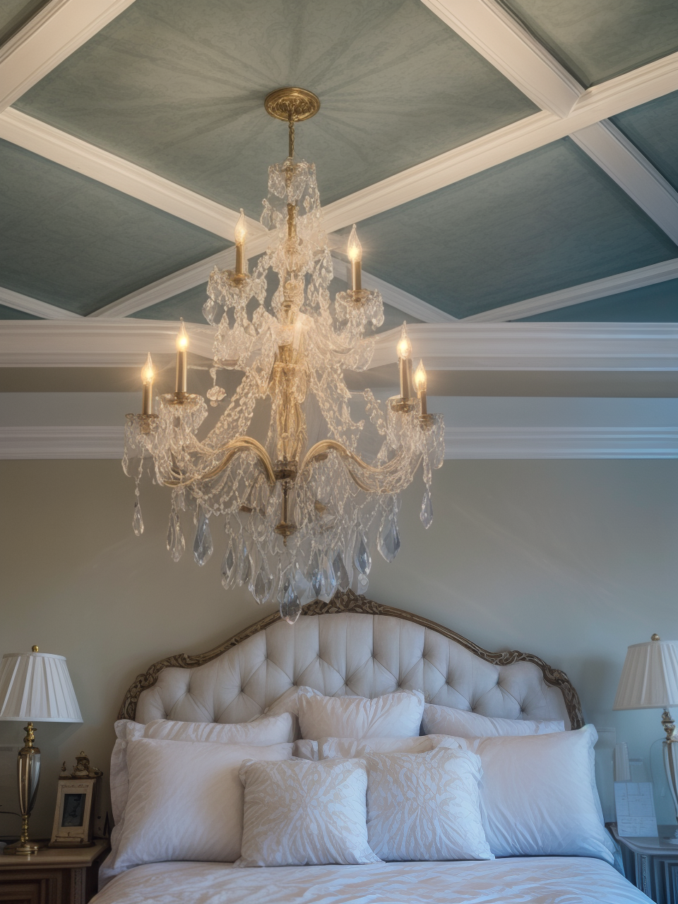 Crystal Chandelier Installation - Master Bedroom